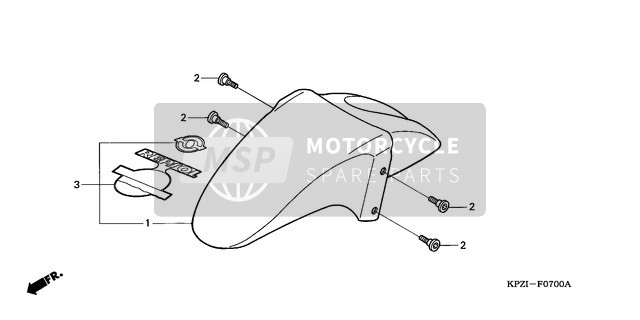 Honda SES150 2003 Front Fender 1 for a 2003 Honda SES150